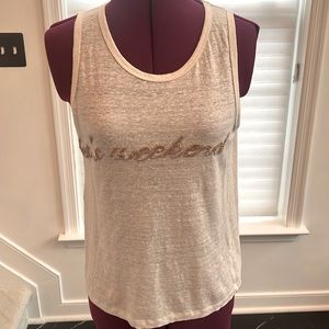 Cream beaded tank